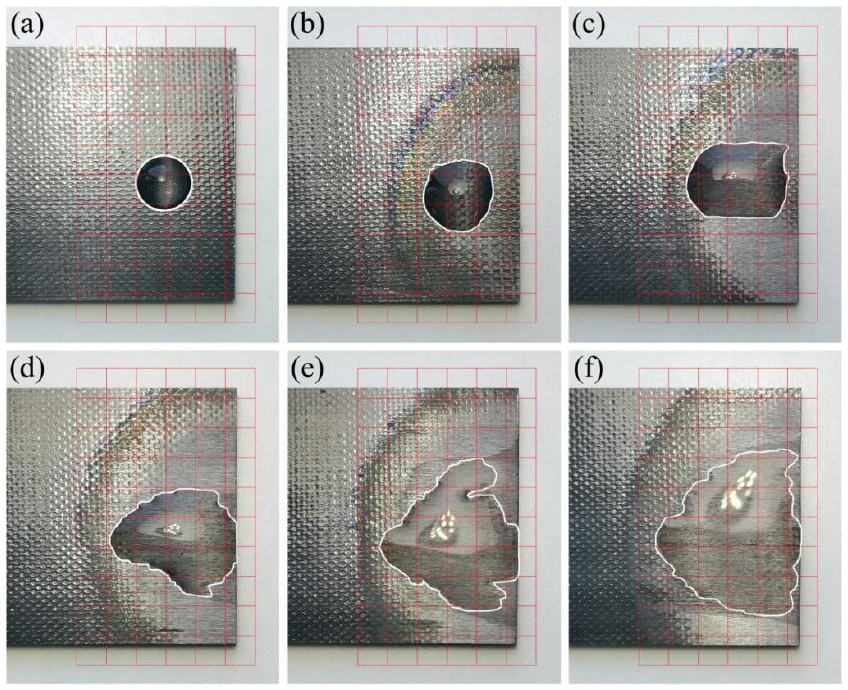 不同等離子體處理時間下水滴在CFRP表面的擴散情況